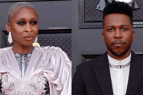 Cynthia Erivo & Leslie Odom, Jr. walk the red carpet at the Grammys before the performance
